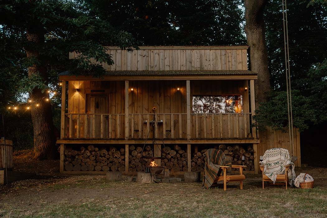 piggy woods romantic luxury holiday cabin with fire pit and hot tub